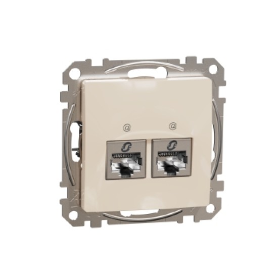 Sedna Design, Priza dubla RJ45 Cat6A STP, bej