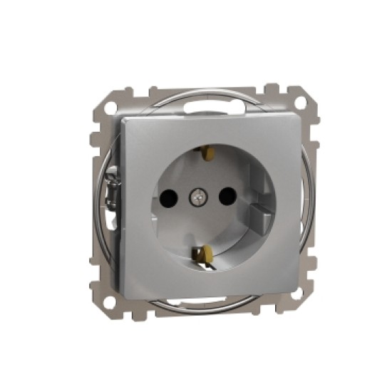 Sedna Design, Priza 2P+E cu obturatoare, aluminiu