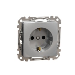 Sedna Design, Priza 2P+E obturatoare, fara surub, aluminiu