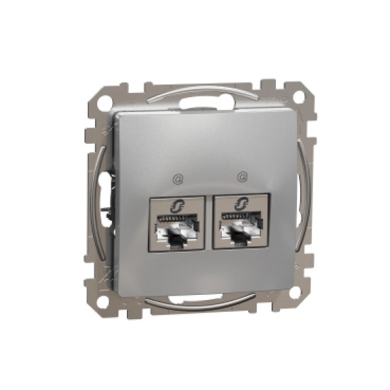 Sedna Design, Priza dubla RJ45 Cat6 STP, aluminiu