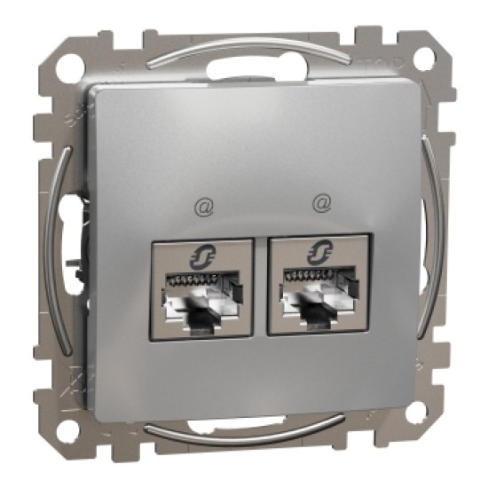Sedna Design, Priza dubla RJ45 Cat6A STP, aluminiu