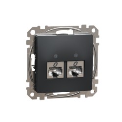 Sedna Design, Priza dubla RJ45 Cat5E STP, antracit