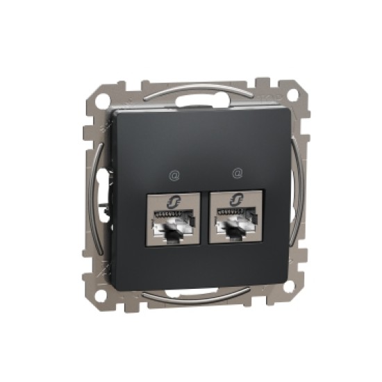 Sedna Design, Priza dubla RJ45 Cat6A STP, antracit