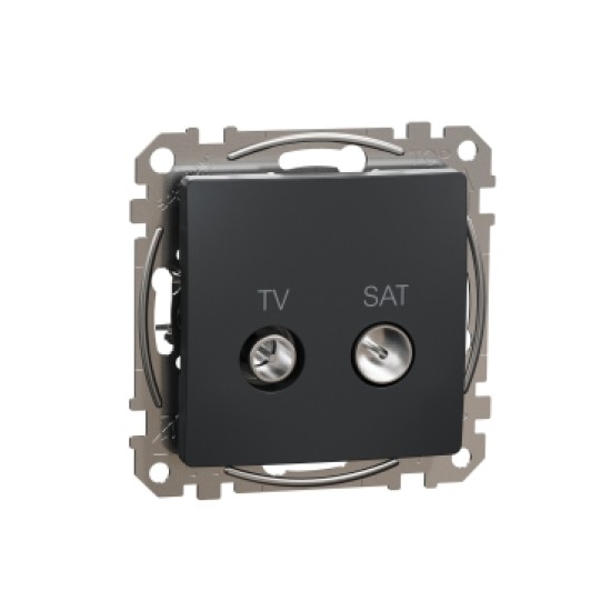 Sedna Design, Priza TV SAT intermediara 10dB, antracit Sedna Design, Priza TV SAT intermediara 10dB, antracit