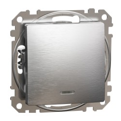 Sedna Elements, Intrerupator cu indicator luminos albastru, aluminiu patinat