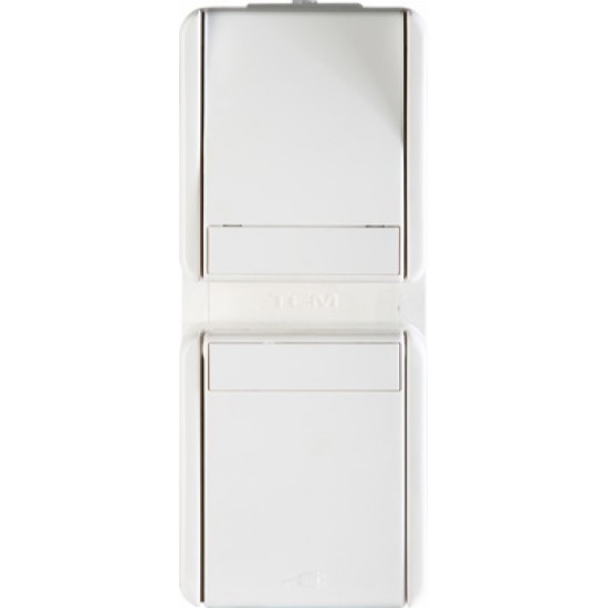 Priza Sch+CapSc vert IP44alb