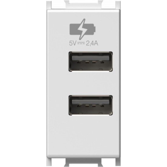 Modul Incarcator 2*USB 5V 2,4A 1M alb