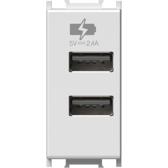 Modul Incarcator 2*USB 5V 2,4A 1M alb