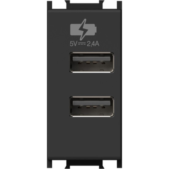 Modul Incarcator 2*USB 5V 2,4A 1M negru