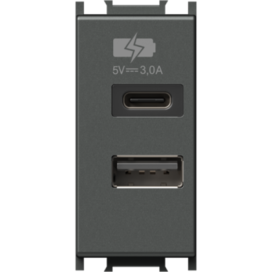 Modul Incarcator USB 5V 3,0A 1M antracit