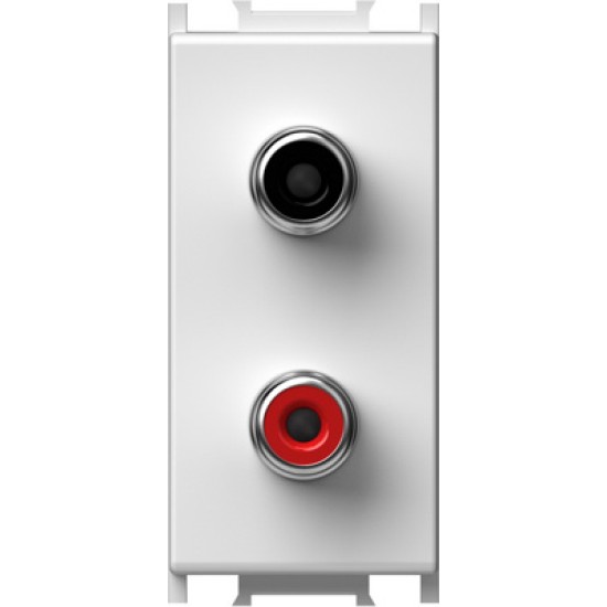 Modul Priza audio 2xRCA 1M alb