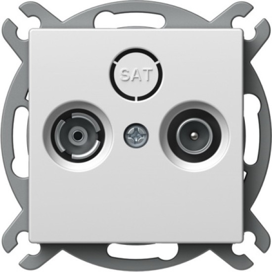 Logiq Priza TV-R de capat 1P 1dB Alb