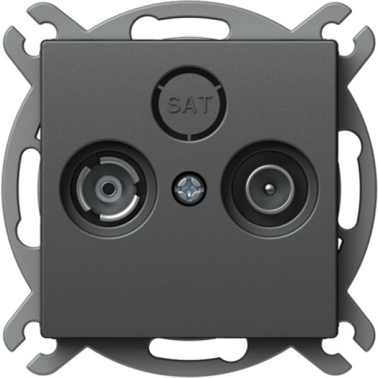 Logiq Priza TV-R de trecere 1P 10dB Antracit