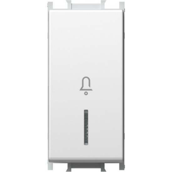 Modul Buton cu LED Simplu 1M 16A IP20 Alb Modul Buton cu LED Simplu 1M 16A IP20 Alb
