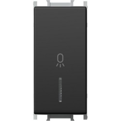 Modul Buton cu LED Simplu 1M 16A IP20 Negru Modul Buton cu LED Simplu 1M 16A IP20 Negru