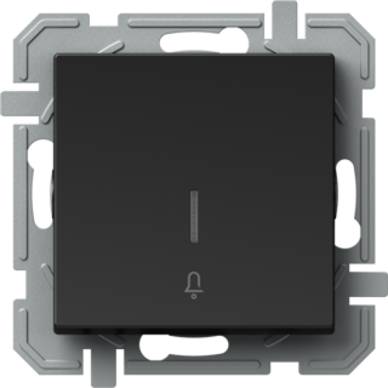 Buton simplu cu 1 indicator, fara lampa de neon, negru