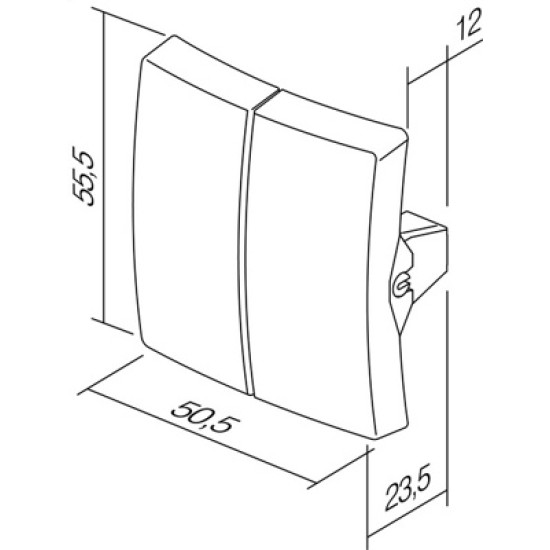 Clapeta dubla alba cu sem sus-jos