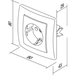 Ekonomik Priza SCHUKO 1P 16A ST IP20 Maro