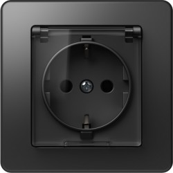 Ekonomik Priza SCHUKO cu cap. 1P 16A ST IP20 Negru