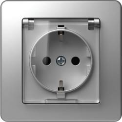 Ekonomik Priza SCHUKO cu cap.1P 16A ST IP20 Argint