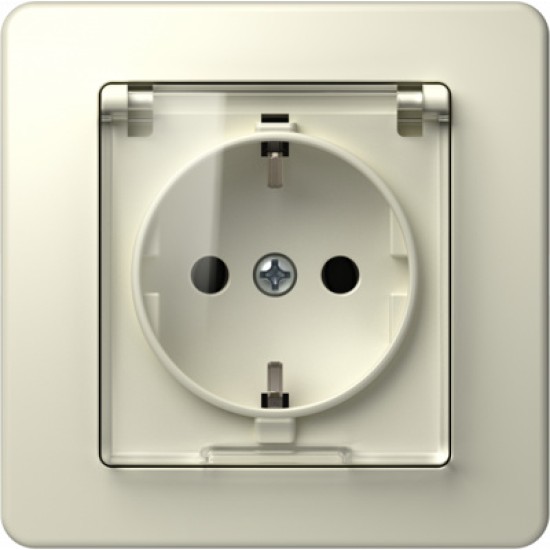 PRIZA SCHUKO+CAPAC 2P+E 16A 250V~ BV borne rapide ivoire