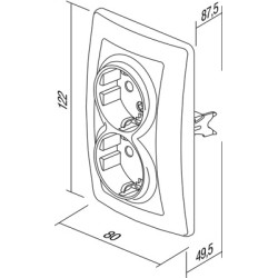 Ekonomik Priza SCHUKO 2P 16A ST IP20 Maro