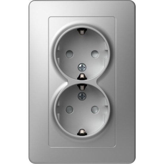 Ekonomik Priza SCHUKO 2P 16A ST IP20 Argint